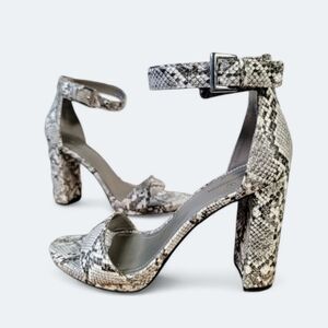 Worthington Snakeprint Block Heels Sandals Size 10